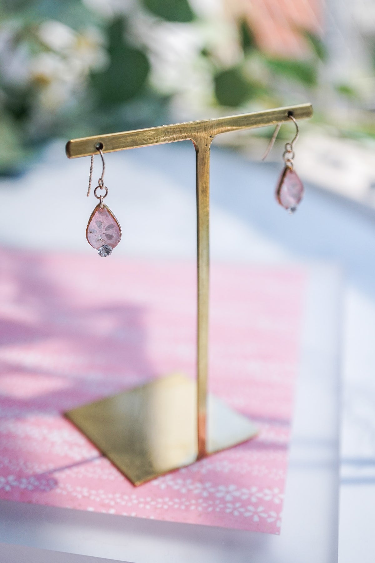 Morning Dew Earrings - Tiny Sakura (Pink)