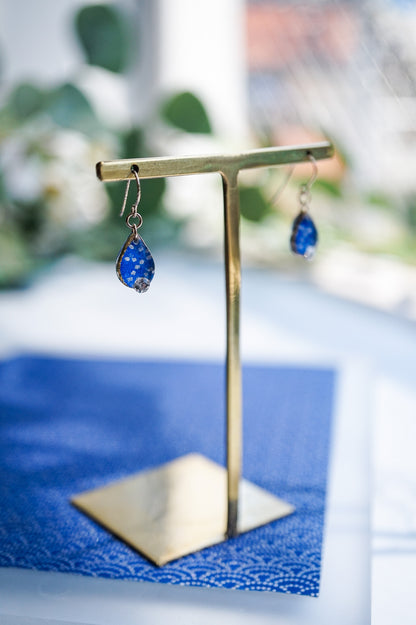 Morning Dew Earrings - Seigaiha (Ultramarine)
