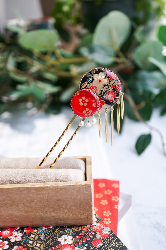 Starry Night Hairpin - Plum (Black)
