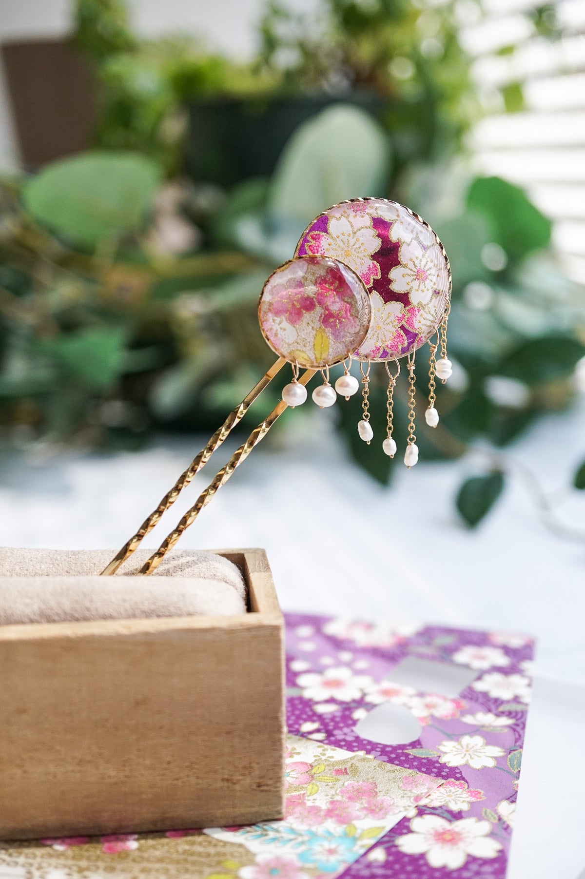 Starry Night Hairpin - Sakura (Purple)
