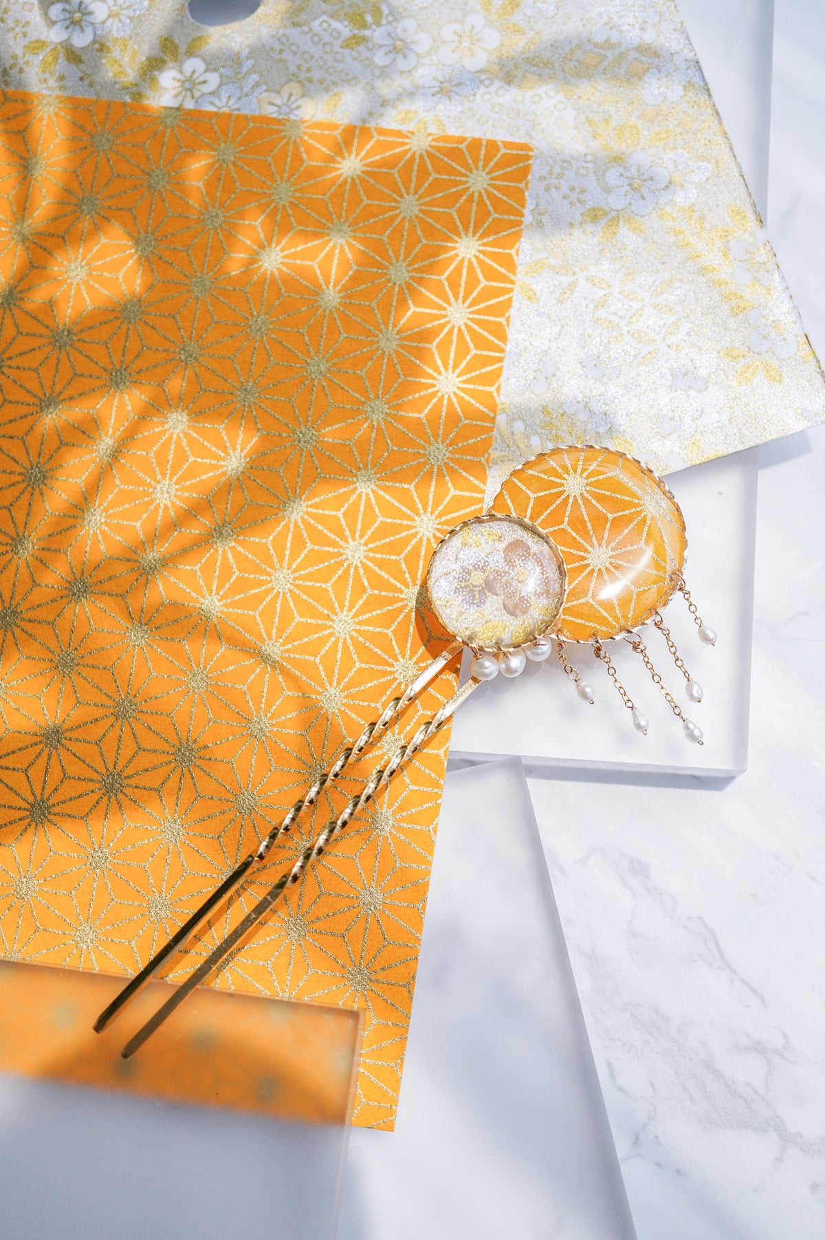 Starry Night Hairpin - Hemp Leaf (Yellow)