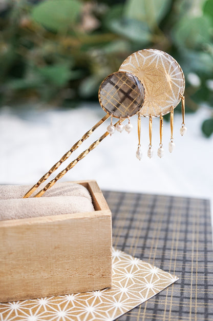 Starry Night Hairpin - Hemp Leaf (Gold)