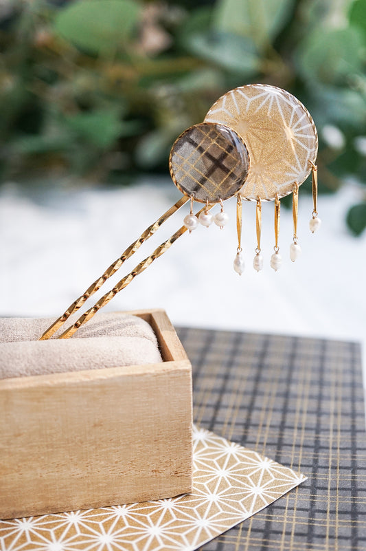 Starry Night Hairpin - Hemp Leaf (Gold)