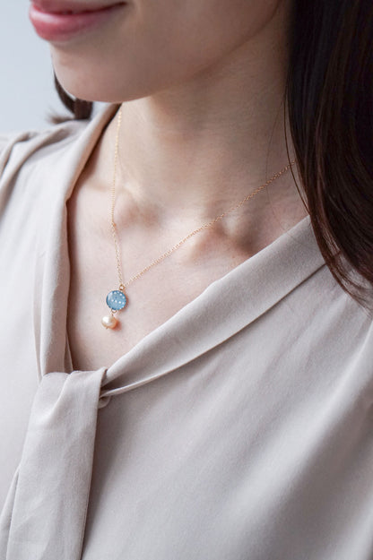 Koharu Necklace - Hemp Leaf (Light Blue)