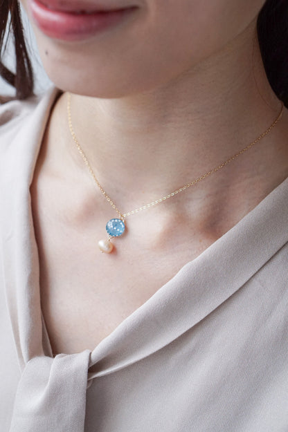 Koharu Necklace - Hemp Leaf (Light Blue)