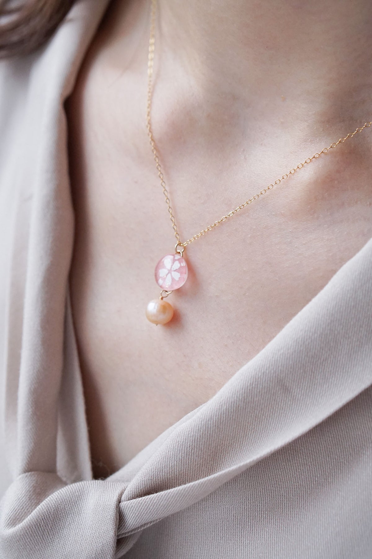 Koharu Necklace - Small Cherry Blossom (Pink)