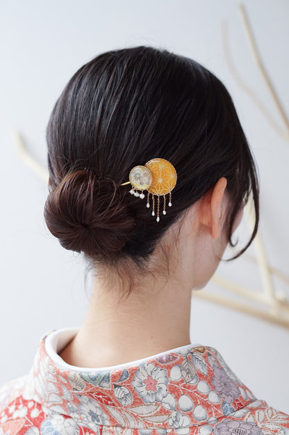 Starry Night Hairpin - Hemp Leaf (Yellow)