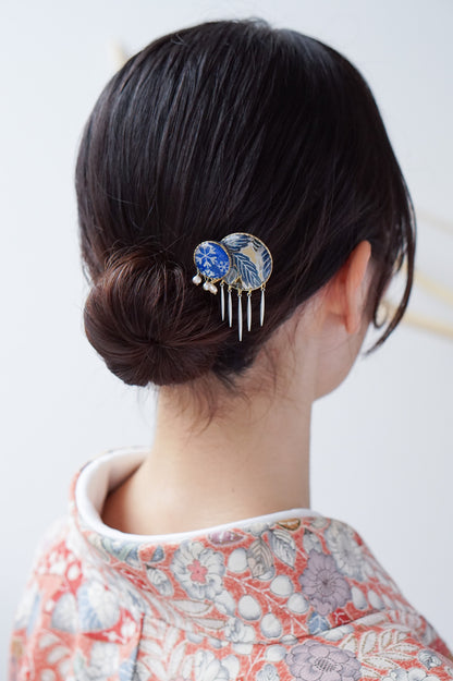 Starry Night Hairpin - Withered Leaves (Blue)
