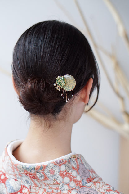 Starry Night Hairpin - Shippo (Green)