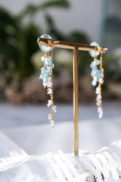 Little Snow Earrings - Plum Blossom (Light Blue)