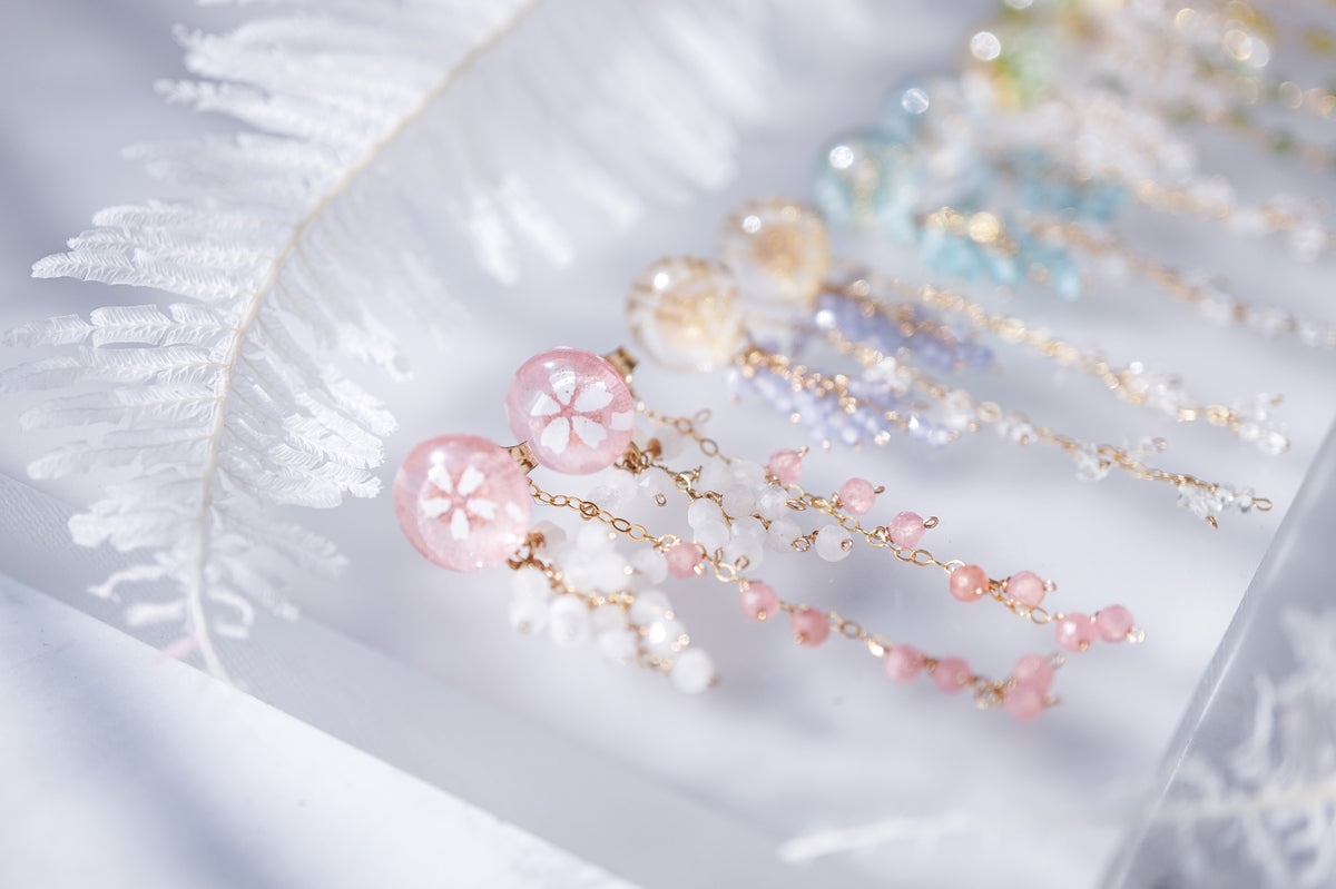 Little Snow Earrings - Tiny Sakura (Pink)