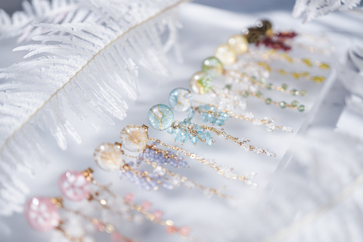 Little Snow Earrings - Plum Blossom (Light Blue)