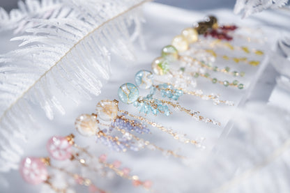 Little Snow Earrings - Plum Blossom (Light Blue)
