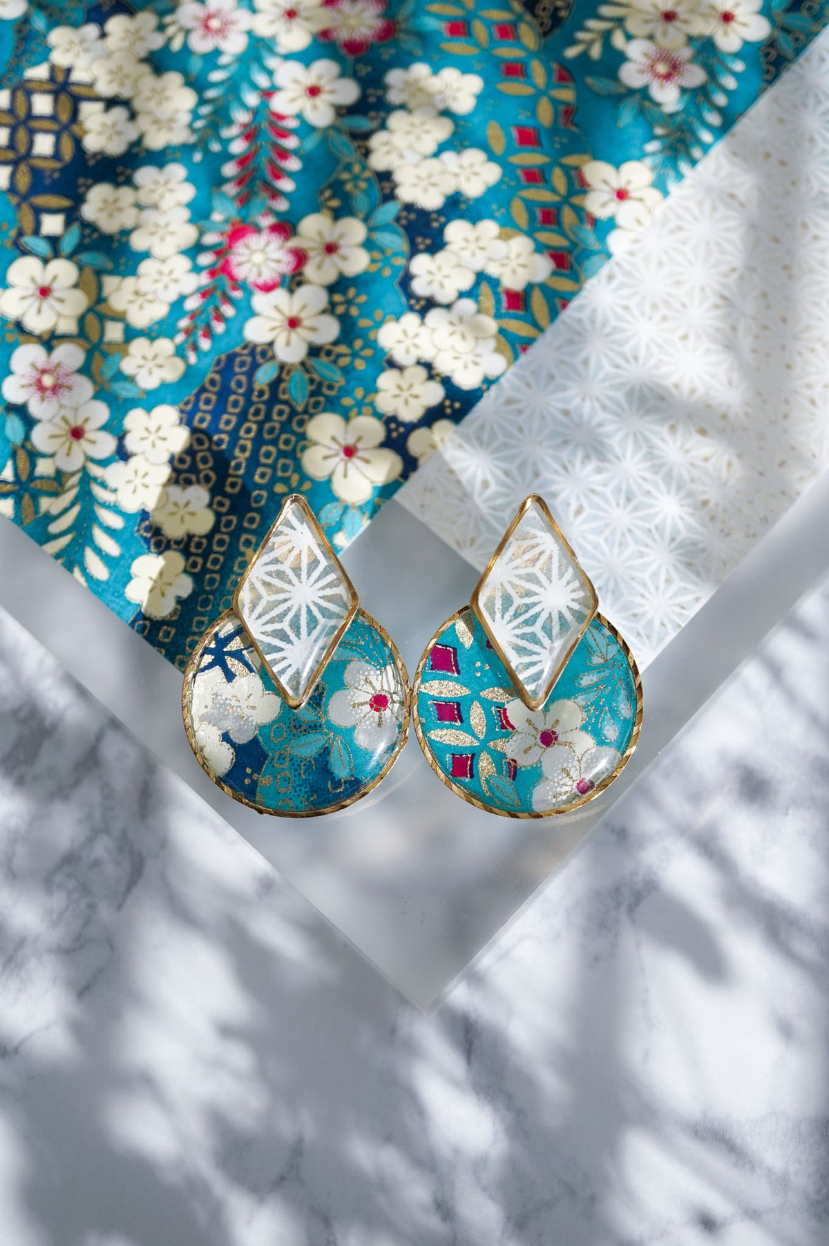 Kumi earrings - Plum (Turquoise Blue)