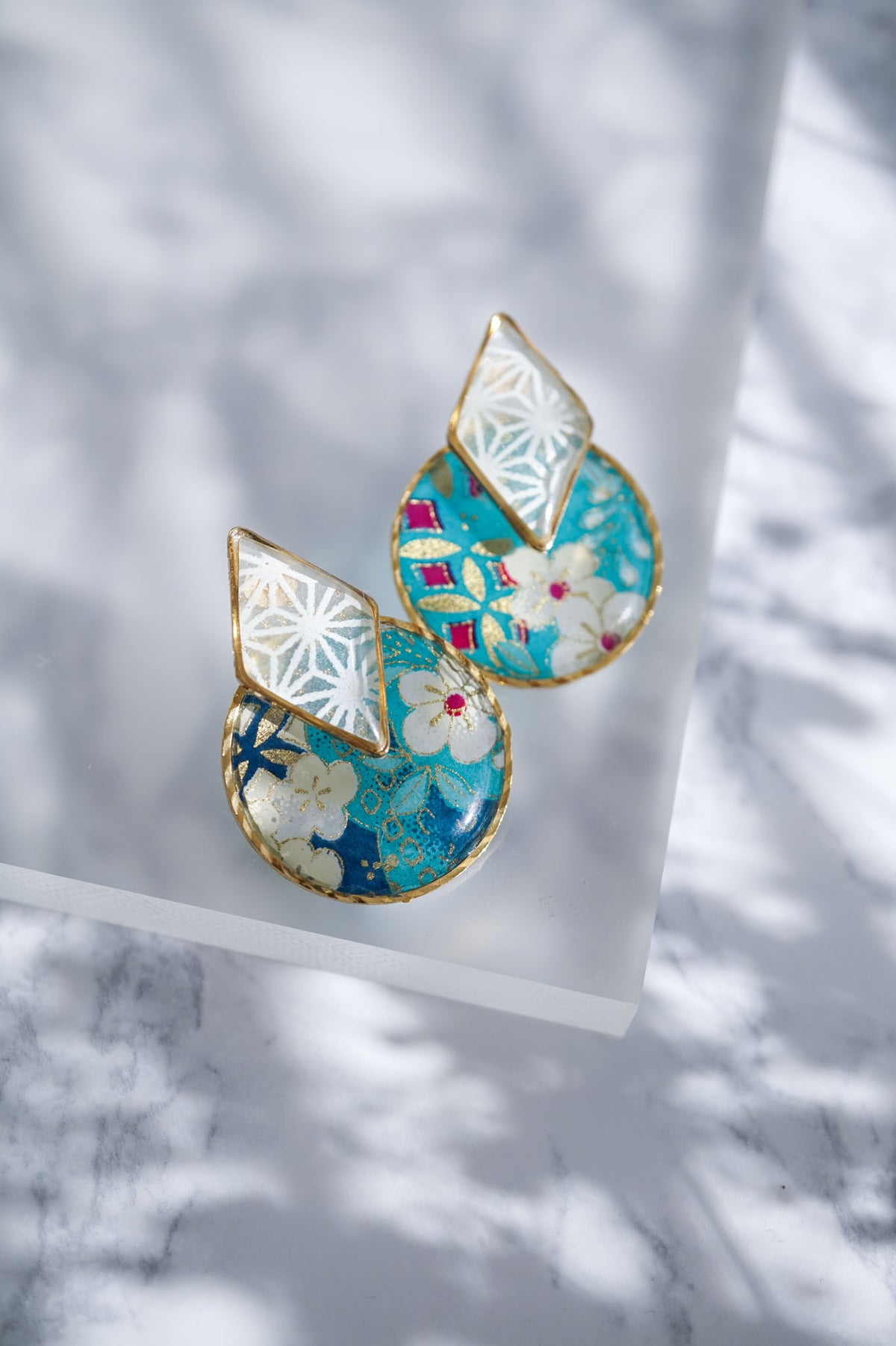 Kumi earrings - Plum (Turquoise Blue)
