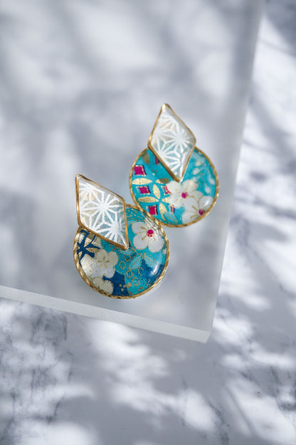 Kumi earrings - Plum (Turquoise Blue)