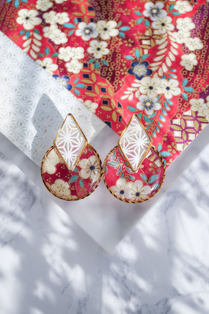 Kumi earrings -Plum (Magenta)-