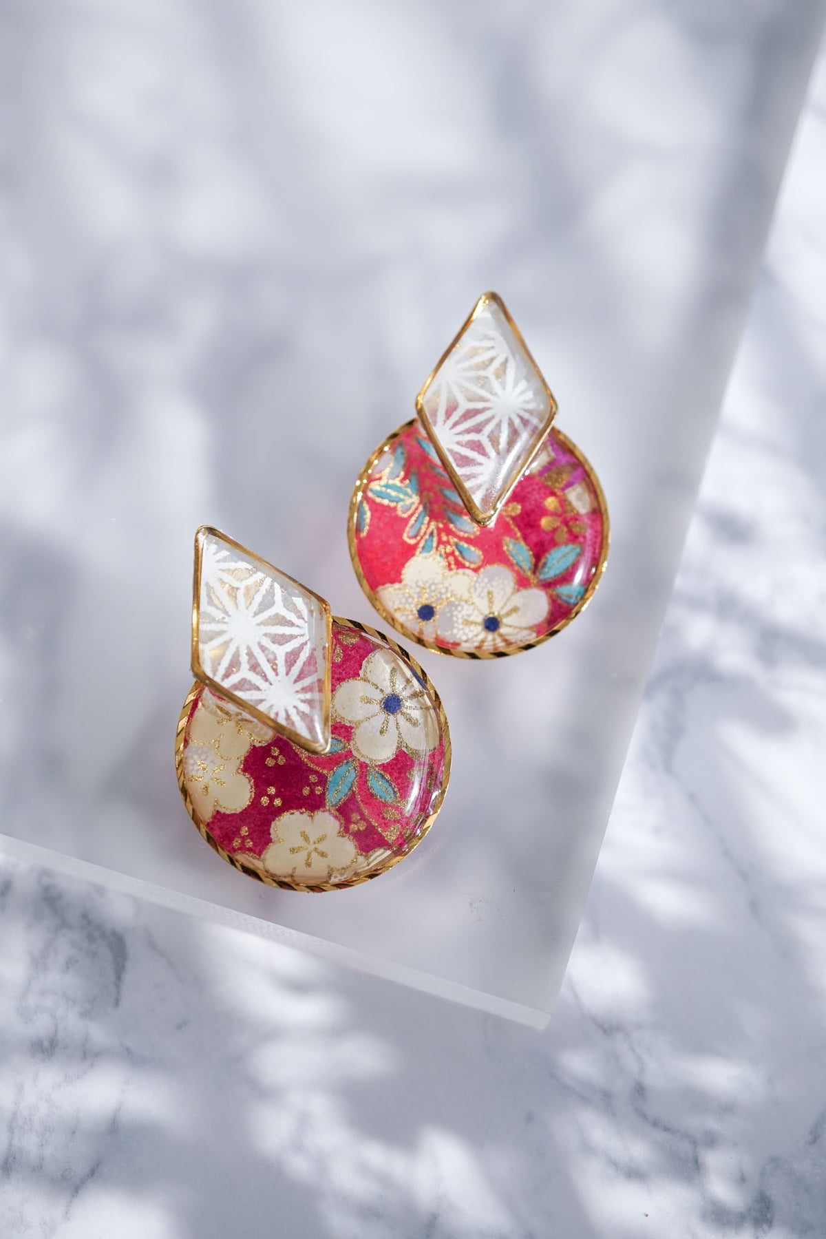 Kumi earrings -Plum (Magenta)-