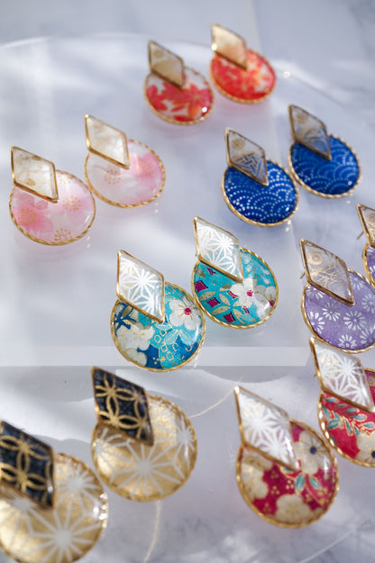 Kumi earrings - Plum (Turquoise Blue)