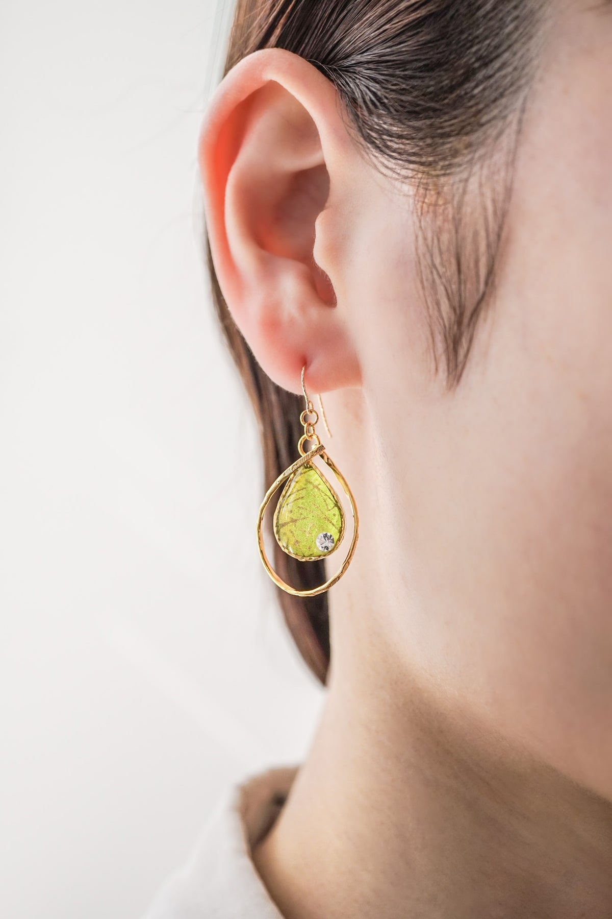Flower Drop Earrings - Pine Needles
