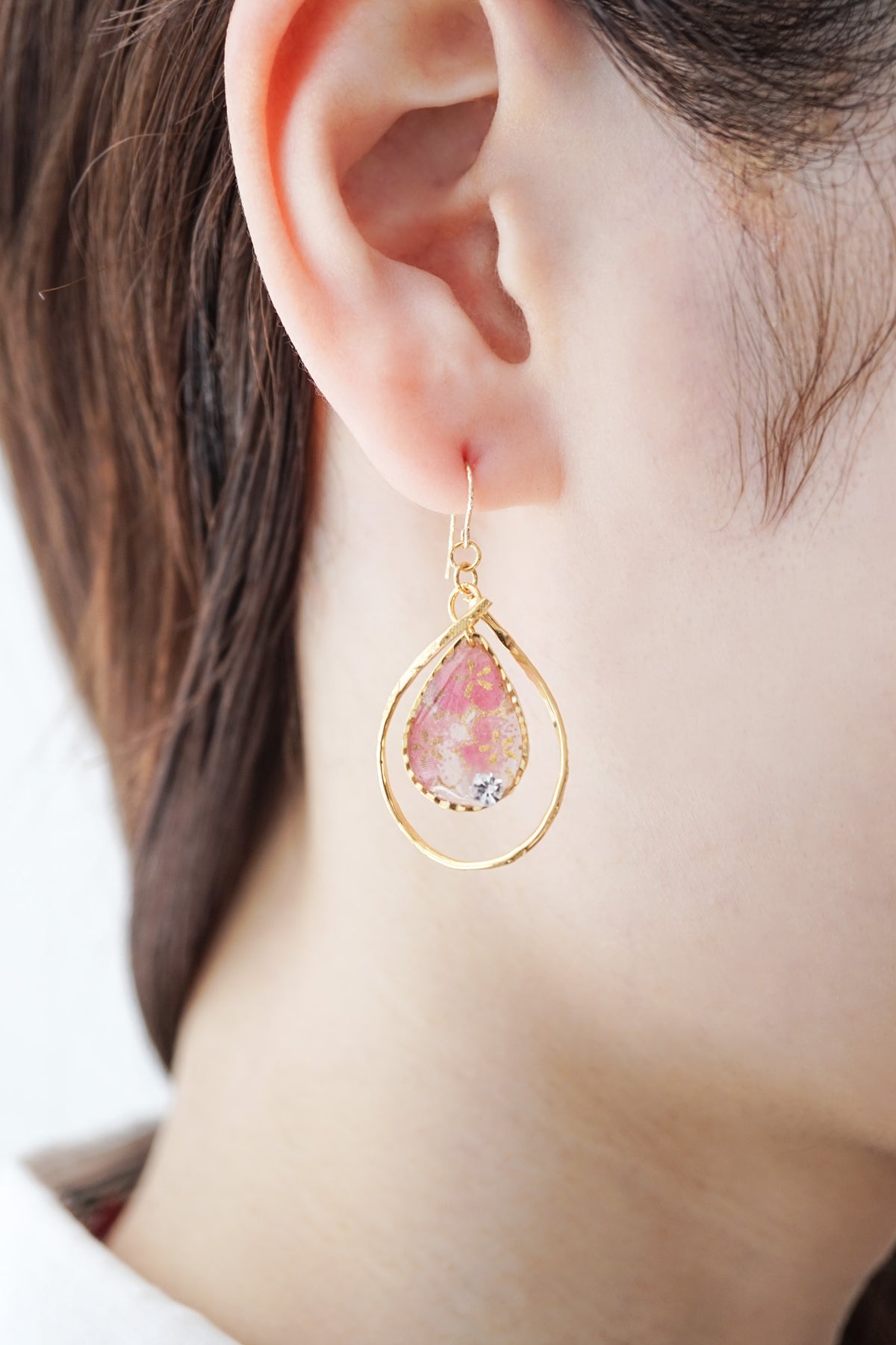 Flower Drop Earrings - Plum (Pink)