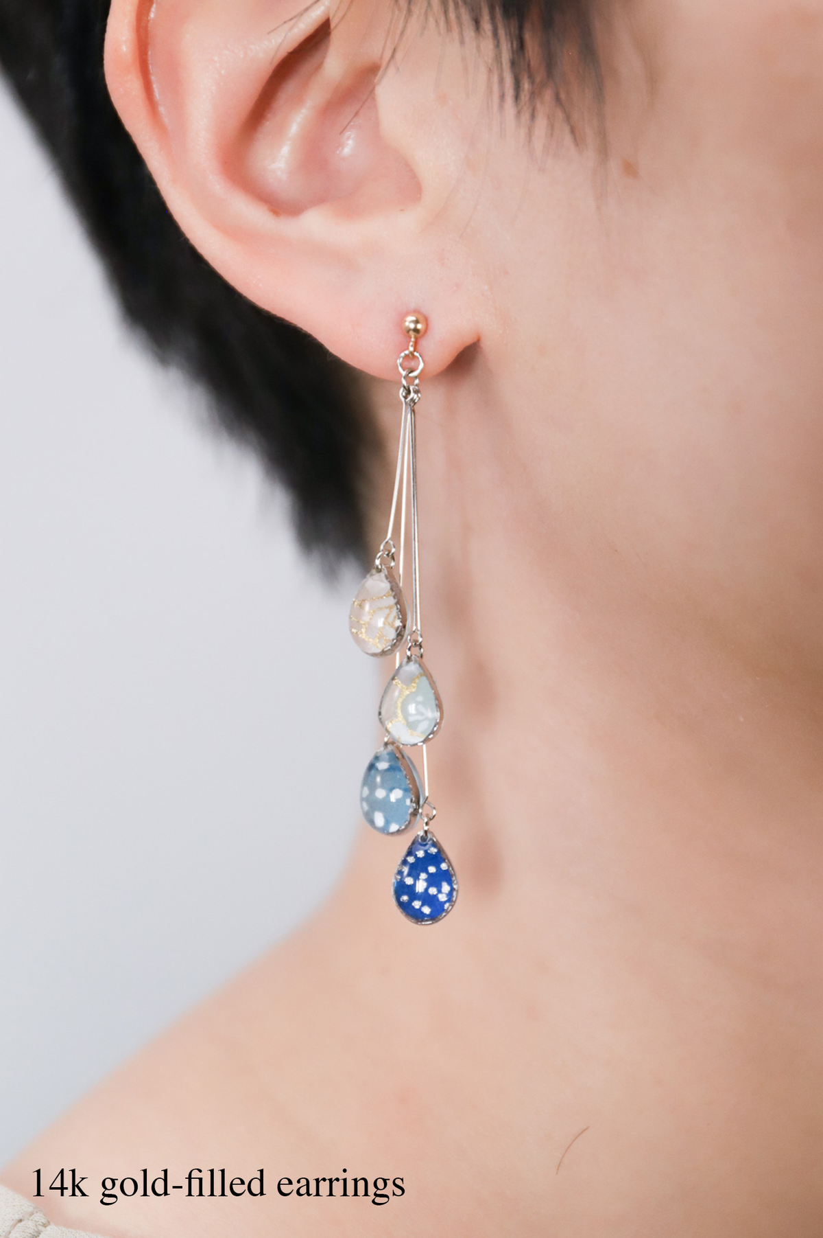 Shigure Earrings #4 - Ultramarine