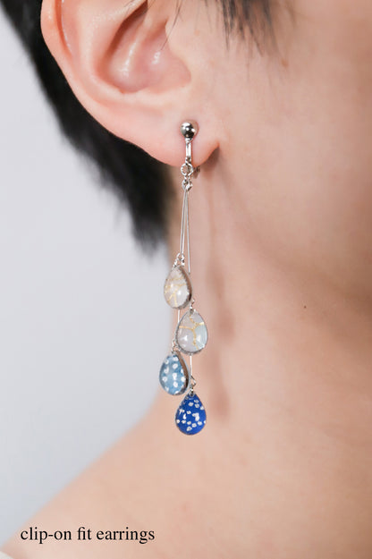Shigure Earrings #4 - Ultramarine