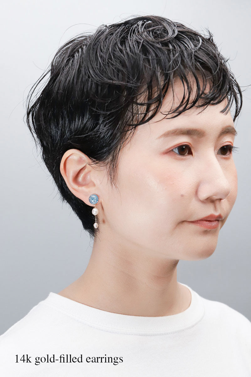 Little Spring Earrings - Hemp Leaf (Light Blue)
