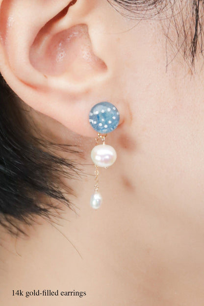 Little Spring Earrings - Hemp Leaf (Light Blue)