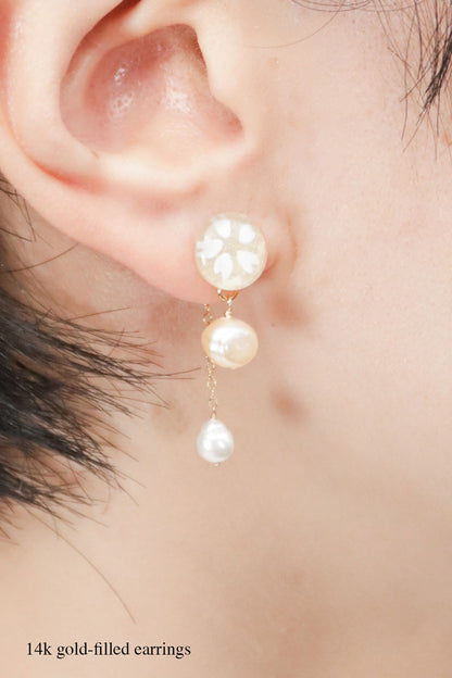 Little Spring Earrings - Tiny Sakura (White)