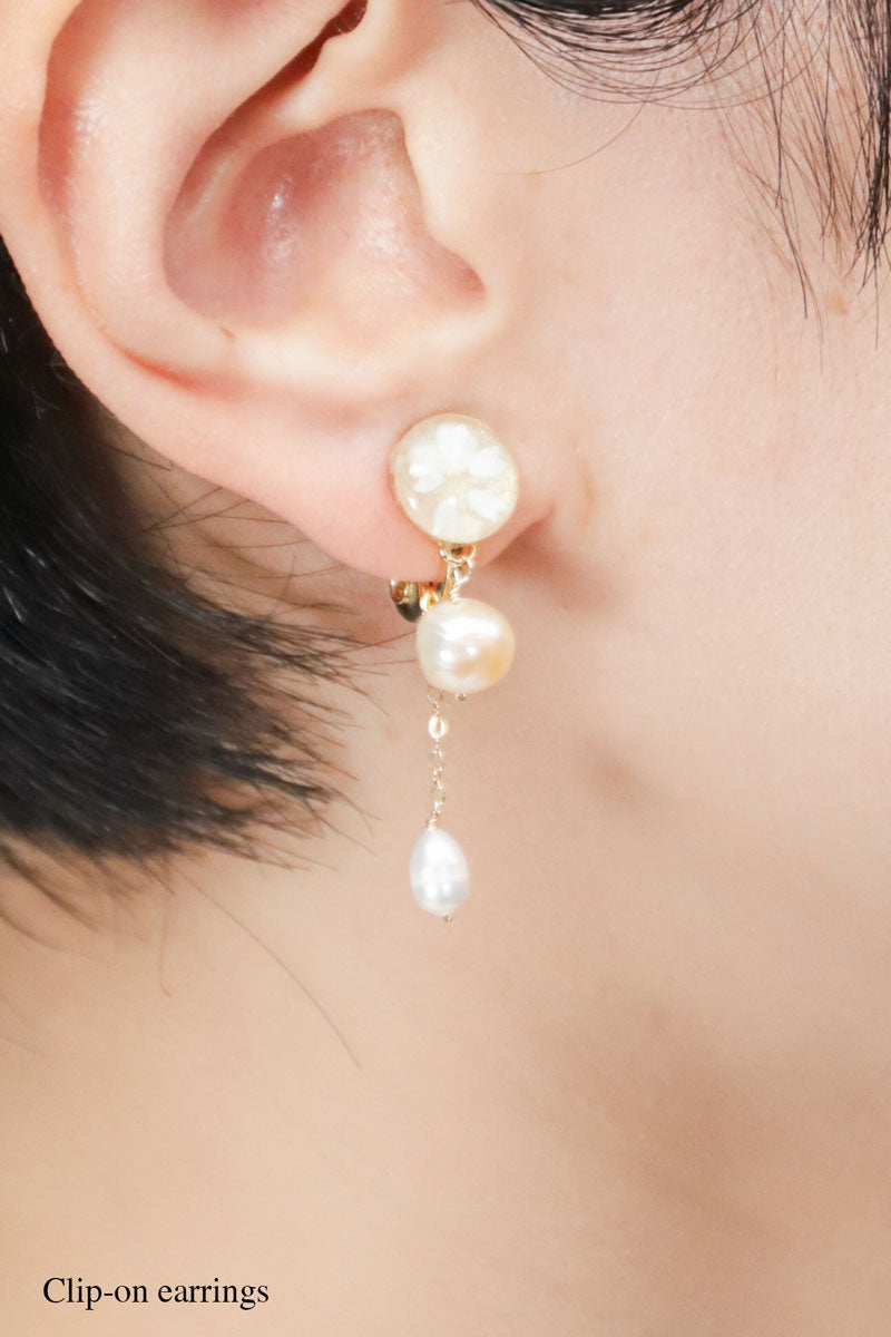 Little Spring Earrings - Tiny Sakura (White)
