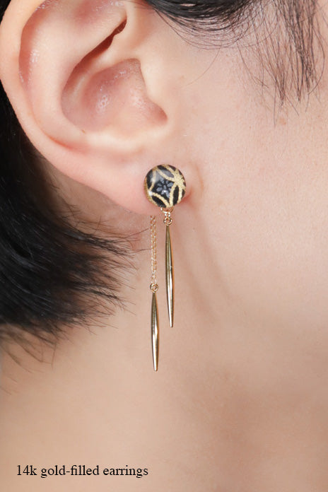 Icicle Earrings - Hana-Shippo (Black)