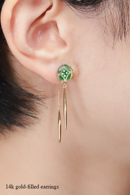Icicle Earrings - Shippo (Green)
