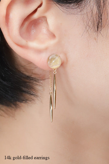 Icicle Earrings - Hemp Leaf (Gold)