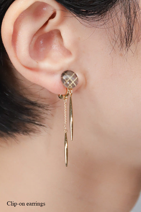 Icicle Earrings - Double Line Grid